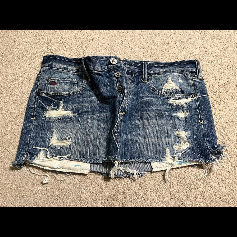 Holister denim mini skirt